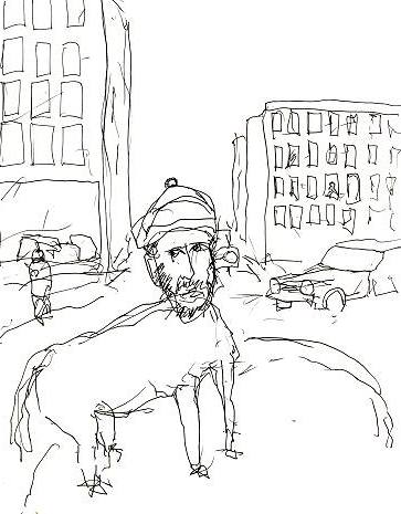 Vilksova kresba proroka Mohameda s tlem psa